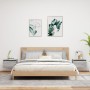 Wall bedside tables with LED lights 2 units gray Sonoma by , Nightstands - Ref: Foro24-836837, Price: 74,39 €, Discount: %