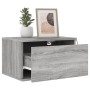 Wall bedside tables with LED lights 2 units gray Sonoma by , Nightstands - Ref: Foro24-836837, Price: 74,39 €, Discount: %