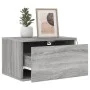 Wall bedside tables with LED lights 2 units gray Sonoma by , Nightstands - Ref: Foro24-836837, Price: 72,79 €, Discount: %