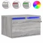 Wall bedside tables with LED lights 2 units gray Sonoma by , Nightstands - Ref: Foro24-836837, Price: 72,79 €, Discount: %