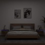 Mesitas de noche de pared con luces LED 2 uds roble ahumado de , Mesitas de noche - Ref: Foro24-836835, Precio: 76,23 €