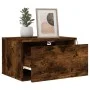 Wall bedside tables with LED lights 2 pcs smoked oak by , Nightstands - Ref: Foro24-836835, Price: 72,25 €, Discount: %
