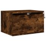 Wand-Nachttische mit LED-Leuchten, 2 Stück, geräucherte Eiche von , Nachttische - Ref: Foro24-836835, Preis: 73,93 €, Rabatt: %