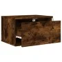Wall bedside tables with LED lights 2 pcs smoked oak by , Nightstands - Ref: Foro24-836835, Price: 72,25 €, Discount: %