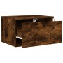 Wand-Nachttische mit LED-Leuchten, 2 Stück, geräucherte Eiche von , Nachttische - Ref: Foro24-836835, Preis: 73,93 €, Rabatt: %