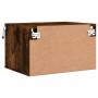 Wall bedside tables with LED lights 2 pcs smoked oak by , Nightstands - Ref: Foro24-836835, Price: 73,93 €, Discount: %