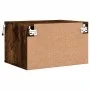 Wall bedside tables with LED lights 2 pcs smoked oak by , Nightstands - Ref: Foro24-836835, Price: 72,25 €, Discount: %