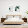 Mesitas de noche de pared con luces LED 2 uds roble ahumado de , Mesitas de noche - Ref: Foro24-836821, Precio: 80,67 €, Desc...