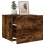 Wall bedside tables with LED lights 2 pcs smoked oak by , Nightstands - Ref: Foro24-836821, Price: 81,69 €, Discount: %