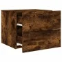 Wall bedside tables with LED lights 2 pcs smoked oak by , Nightstands - Ref: Foro24-836821, Price: 80,68 €, Discount: %
