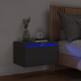 Wall bedside table with black LED lights by , Nightstands - Ref: Foro24-836828, Price: 56,45 €, Discount: %