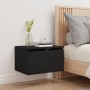 Wall bedside table with black LED lights by , Nightstands - Ref: Foro24-836828, Price: 56,45 €, Discount: %