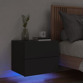 Wall bedside table with black LED lights by , Nightstands - Ref: Foro24-836814, Price: 56,97 €, Discount: %
