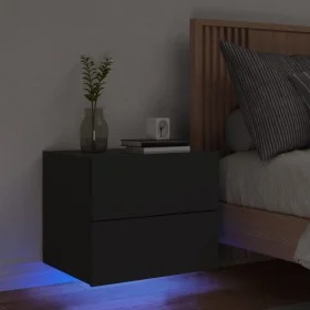 Wall bedside table with black LED lights by , Nightstands - Ref: Foro24-836814, Price: 55,97 €, Discount: %