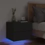 Wall bedside table with black LED lights by , Nightstands - Ref: Foro24-836814, Price: 55,96 €, Discount: %