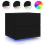 Wall bedside table with black LED lights by , Nightstands - Ref: Foro24-836814, Price: 55,96 €, Discount: %