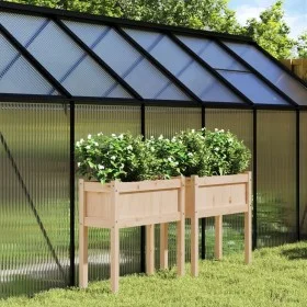 Jardineras de exterior con patas 2 uds madera maciza de pino de , Maceteros y jardineras - Ref: Foro24-837555, Precio: 73,58 ...