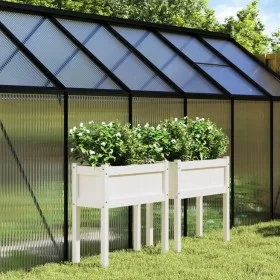 Jardineras exterior con patas 2 uds madera maciza pino blanco de , Maceteros y jardineras - Ref: Foro24-837557, Precio: 87,29...