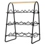 Home&Styling Wine rack for 9 bottles black and natural metal by , Wine racks - Ref: Foro24-447483, Price: 32,63 €, Discount: %