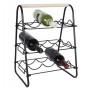 Home&Styling Wine rack for 9 bottles black and natural metal by , Wine racks - Ref: Foro24-447483, Price: 32,63 €, Discount: %