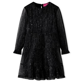 Vestido infantil de manga larga negro 116