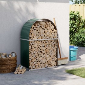 Grüner Holzhalter aus verzinktem Stahl, 80 x 45 x 120 cm von , Brennholztaschen und -halter - Ref: Foro24-364539, Preis: 47,8...