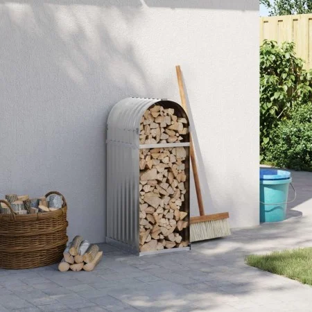 Light gray galvanized steel firewood rack 40x45x100 cm by , Firewood bags and holders - Ref: Foro24-364547, Price: 41,61 €, D...