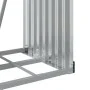 Light gray galvanized steel firewood rack 40x45x100 cm by , Firewood bags and holders - Ref: Foro24-364547, Price: 41,61 €, D...