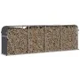 Anthrazitgrauer Holzhalter aus verzinktem Stahl, 300 x 45 x 100 cm von , Brennholztaschen und -halter - Ref: Foro24-364566, P...