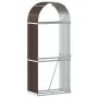 Brown galvanized steel log holder 80x45x190 cm by , Firewood bags and holders - Ref: Foro24-364570, Price: 59,13 €, Discount: %