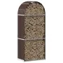 Brown galvanized steel log holder 80x45x190 cm by , Firewood bags and holders - Ref: Foro24-364570, Price: 59,13 €, Discount: %