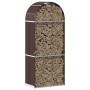 Leñero de acero galvanizado marrón 80x45x190 cm de , Bolsas y soportes de leña - Ref: Foro24-364570, Precio: 61,72 €