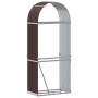 Leñero de acero galvanizado marrón 80x45x190 cm de , Bolsas y soportes de leña - Ref: Foro24-364570, Precio: 61,72 €