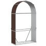 Brauner Holzhalter aus verzinktem Stahl, 120 x 45 x 210 cm von , Brennholztaschen und -halter - Ref: Foro24-364572, Preis: 65...