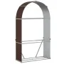 Leñero de acero galvanizado marrón 120x45x210 cm de , Bolsas y soportes de leña - Ref: Foro24-364572, Precio: 64,49 €, Descue...