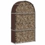 Brauner Holzhalter aus verzinktem Stahl, 120 x 45 x 210 cm von , Brennholztaschen und -halter - Ref: Foro24-364572, Preis: 65...