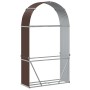 Brauner Holzhalter aus verzinktem Stahl, 120 x 45 x 210 cm von , Brennholztaschen und -halter - Ref: Foro24-364572, Preis: 65...