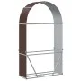 Leñero de acero galvanizado marrón 120x45x210 cm de , Bolsas y soportes de leña - Ref: Foro24-364572, Precio: 64,49 €, Descue...