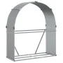 Leñero de acero galvanizado gris claro 120x45x140 cm de , Bolsas y soportes de leña - Ref: Foro24-364551, Precio: 51,13 €, De...