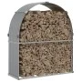 Leñero de acero galvanizado gris claro 120x45x140 cm de , Bolsas y soportes de leña - Ref: Foro24-364551, Precio: 51,13 €, De...