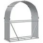 Leñero de acero galvanizado gris claro 120x45x140 cm de , Bolsas y soportes de leña - Ref: Foro24-364551, Precio: 51,13 €, De...