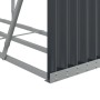 Leñero de acero galvanizado gris antracita 180x45x100 cm