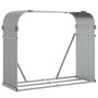Hellgrauer Brennholzständer aus verzinktem Stahl, 120 x 45 x 100 cm von , Brennholztaschen und -halter - Ref: Foro24-364553, ...