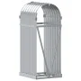 Silver galvanized steel log holder 40x45x100 cm by , Firewood bags and holders - Ref: Foro24-364587, Price: 42,00 €, Discount: %