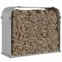 Holzhalter aus silber verzinktem Stahl, 120 x 45 x 100 cm von , Brennholztaschen und -halter - Ref: Foro24-364593, Preis: 47,...