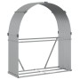 Leñero de acero galvanizado plateado 120x45x140 cm de , Bolsas y soportes de leña - Ref: Foro24-364591, Precio: 54,09 €