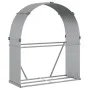Silver galvanized steel log holder 120x45x140 cm by , Firewood bags and holders - Ref: Foro24-364591, Price: 53,47 €, Discoun...