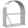 Leñero de acero galvanizado plateado 120x45x140 cm de , Bolsas y soportes de leña - Ref: Foro24-364591, Precio: 54,09 €