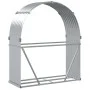 Silver galvanized steel log holder 120x45x140 cm by , Firewood bags and holders - Ref: Foro24-364591, Price: 53,47 €, Discoun...