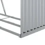 Silver galvanized steel log holder 120x45x140 cm by , Firewood bags and holders - Ref: Foro24-364591, Price: 53,47 €, Discoun...